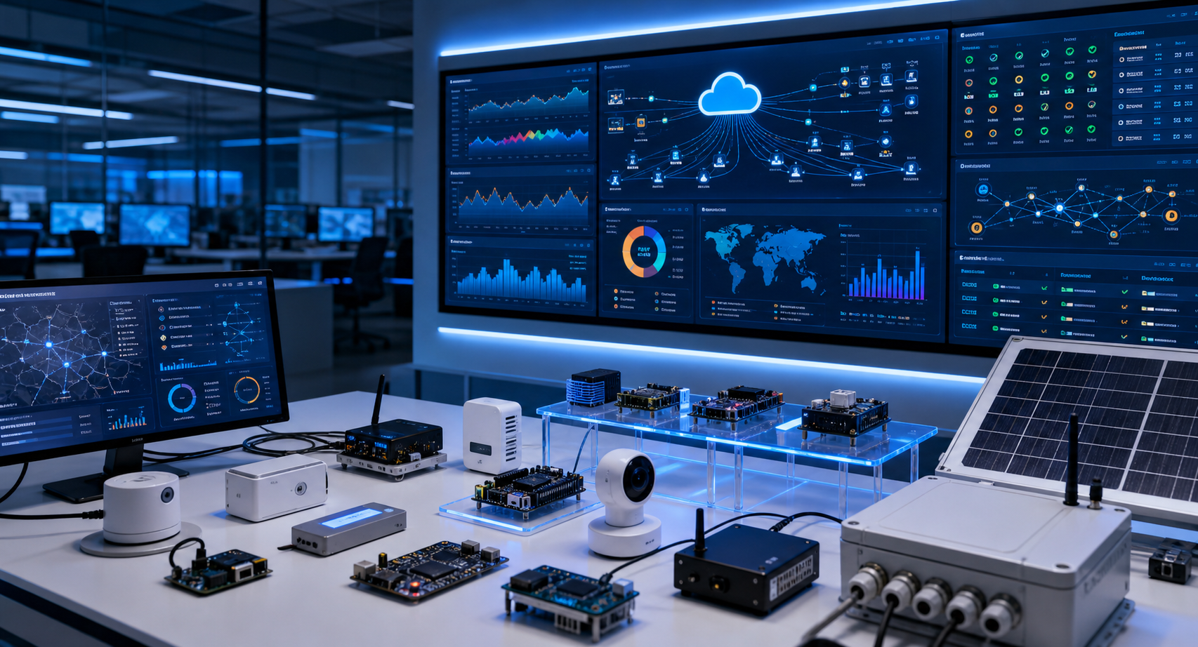 IoT devices, MQTT telemetry dashboards and connected device operations